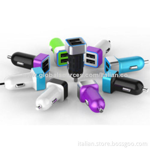 Dual USB Ports Car Chargers for iPhone, iPad with 5V/2.1A Output